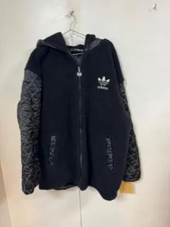 adidas フリース キルティングジャケット ブラック