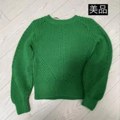 H&M グリーン　緑　ニットセーター　厚手　美品