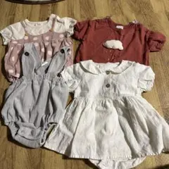 女の子　春服　半袖　ロンパース　まとめ　セット セーラー　うさ耳　サロペット