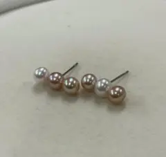 あこや真珠ベビーホワイトピンクカラーぶどう可愛い♡パールピアス
