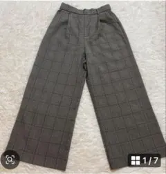 ロペピクニック チェック柄 ワイドパンツ ゴムウエスト