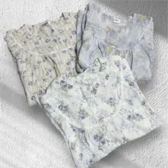 グンゼ　シンシア　花柄　半袖パジャマ 上のみ 3点セット　綿麻 まとめ売り　L