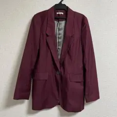 バーガンディ テーラードジャケット