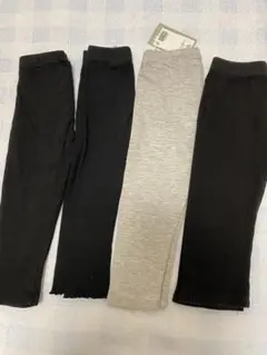 ベビーレギンスセット 90cm 黒 グレー
