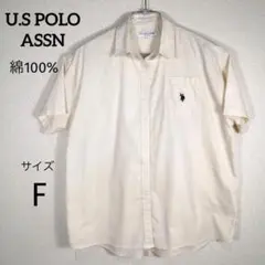 ​USポロアッスン 半袖シャツ クリーム色 レディース F 綿100% 大サイズのサムネイル