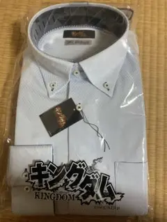 キングダム　ワイシャツ　長袖　シャドーチェック　M