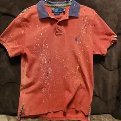 Polo by Ralph Lauren レッド　カスタムペイントポロシャツ　L