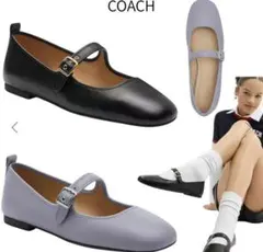 完売品 COACH レザーフラットシューズ ブラックのサムネイル