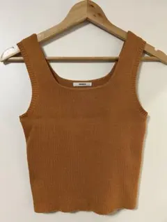 MURUA スクエア リブニット タンクトップ オレンジ フリーサイズのサムネイル