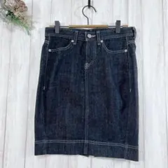 ☆美品 レディース (F) デニムタイトスカート ダークブルー