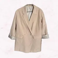 ナイスクラップ パールボタン テーラードジャケット ベージュ オフィスカジュアル