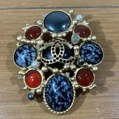 シャネル ココマーク 01A カラーストーン ゴールド ブローチ