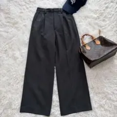 スピック&スパン　ダブルクロスツータックパンツ スラックス グレー　34