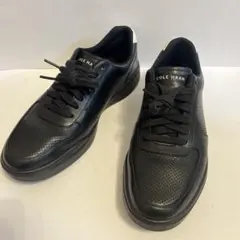 『美品』コールハーン　グランド　軽量　レザースニーカー　ブラック　パンチング　黒