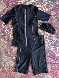 【未使用】フィットネス水着 セパレート キャップ付き 半袖 11号 L
