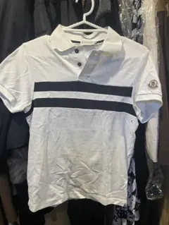 MONCLER 半袖 ポロシャツ ホワイト ネイビー