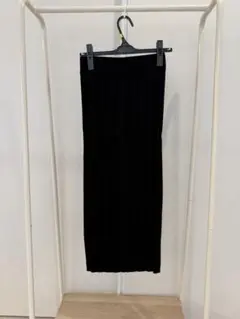 SLY リブ編み ブラック タイトスカート