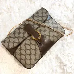 GUCCI オールドグッチ GGスプリーム ロゴ金具　チェーンショルダーバッグ