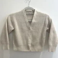 ユニクロ　120サイズ　オフホワイト　Vネックカーディガン