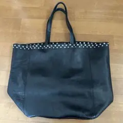 ZARA ザラ 本革ブラックレザーショルダーバッグ スタッズ付き