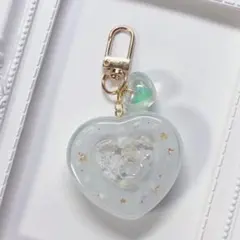紫陽花海のめんだこレジンキーホルダー チャーム シャカシャカ