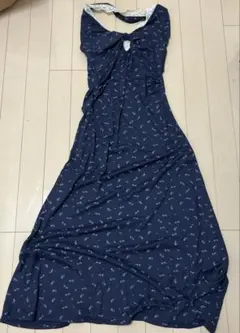 小花柄 キャミワンピース ネイビー