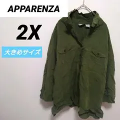 ✨一点もの✨apparenza【2X】オリーブグリーン 長袖 大きめサイズ　緑