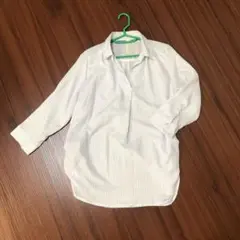 ストライプシャツ チュニック丈 ストライプ　L