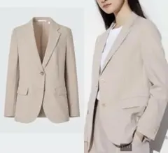 ユニクロ　感動ジャケット　ベージュ　S