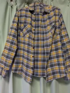 Navy チェック柄 長袖シャツ S