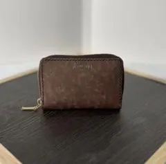 本革 マヤ YKKエクセラ ラウンドファスナー ミニ財布 ハンドメイド 焦茶 黒