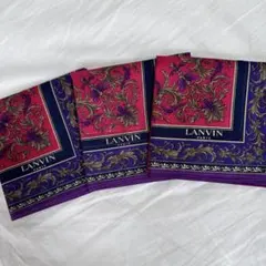 LANVIN 花柄 スカーフ ピンク 3枚セット