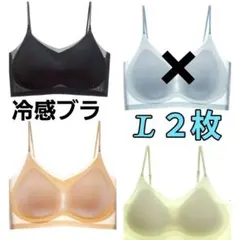 シームレスブラ　接触冷感 　通気性　夏用　ノンワイヤー　L　2枚セット