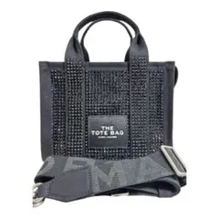 新品■マークジェイコブス ザ クリスタルキャンバススモールトートバッグ ブラック