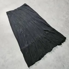 i1099H コムサデモード ロングスカート　切替デザイン M相当　9　ブラック