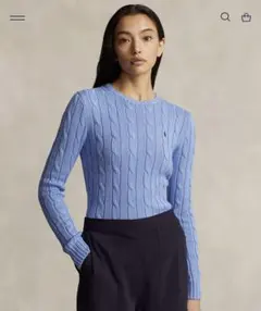 ポロラルフローレン　ケーブルニットコットンクールネック