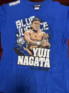 CORAZÓN 永田裕志 Tシャツ BLUE JUSTICE