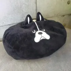 【美品】ふわふわモコモコかなりボリューム可愛いティッシュケース犬白黒モノトーン
