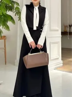 新品SNIDELスナイデルラップテーラードジャンパースカートワンピースジャンスカ