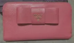 PRADA サフィアーノ リボン ラウンド長財布