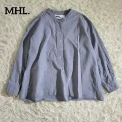 美品☆MHL マーガレットハウエル　バンドカラー　ブラウス　ハーフボタン　洗えるのサムネイル