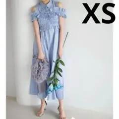 ダズリン ギャザービスチェSETシャツワンピース ブルー XS