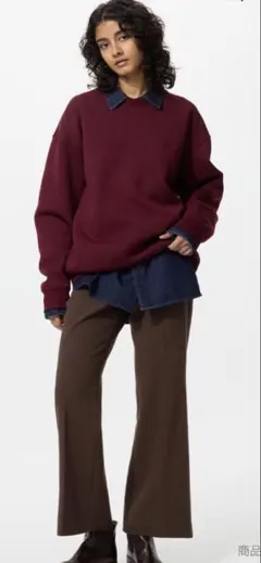 UNIQLOスマートフレアパンツ　ブラウン
