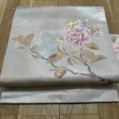 九寸名古屋帯　枝花　金糸　正絹　180