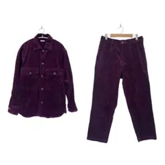 【M】 GU セットアップ コーデュロイ パープル 紫 ボトム ジャケット