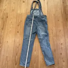 デニムオーバーオール ダメージ加工 レディース