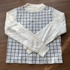 earth music&ecology チェック柄ニット Mサイズ アイボリー