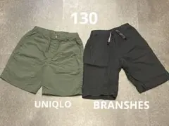 branshes UNIQLO 半ズボン 130サイズ 黒 カーキ