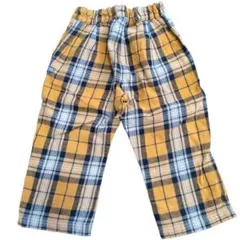 ラグマート　イエローチェック柄パンツ 95cm未満