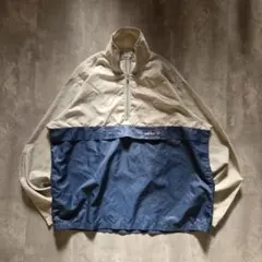 稀少80sadidasアノラックナイロンくすみブルー短丈vintage古着